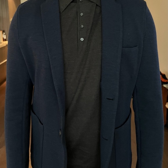 Patrick Assaraf Cotton Wool Blazer Men’s Large in Navy - Picture 1 of 5